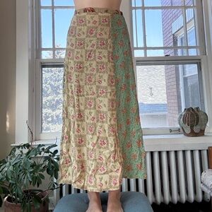 Sacred Threads patchwork printer skirt